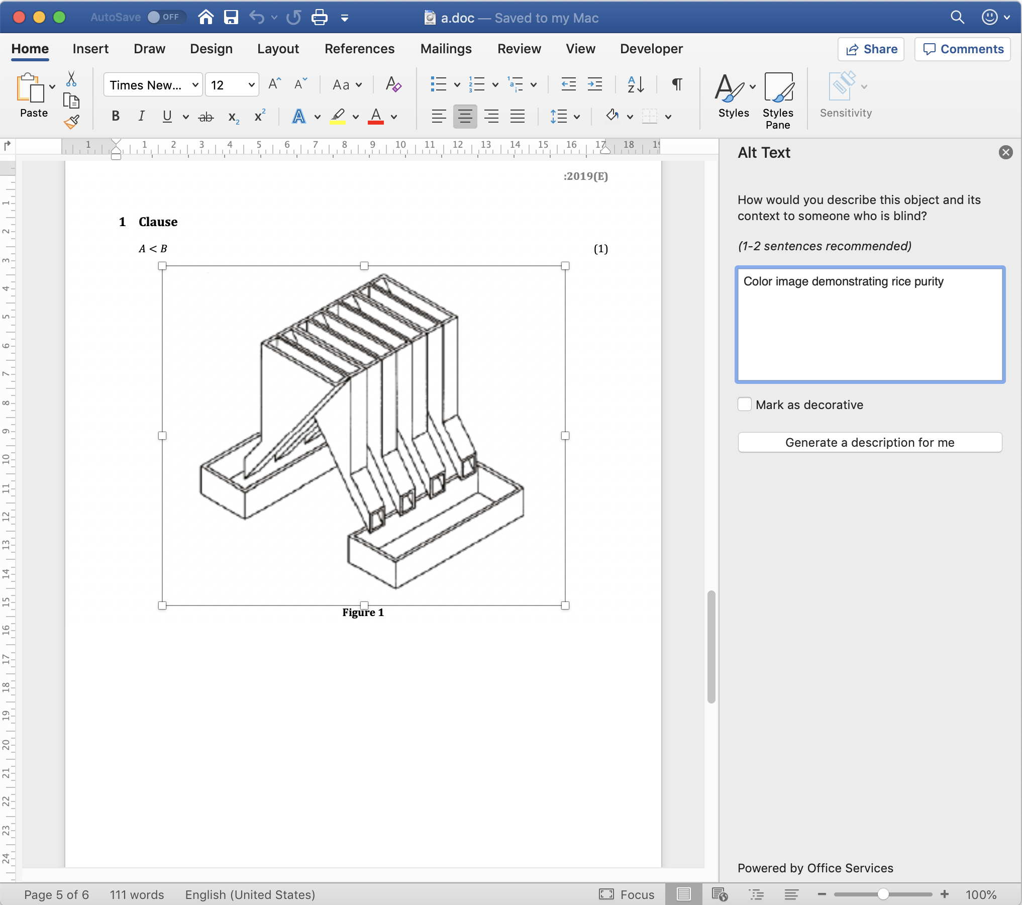 Word alt text on images